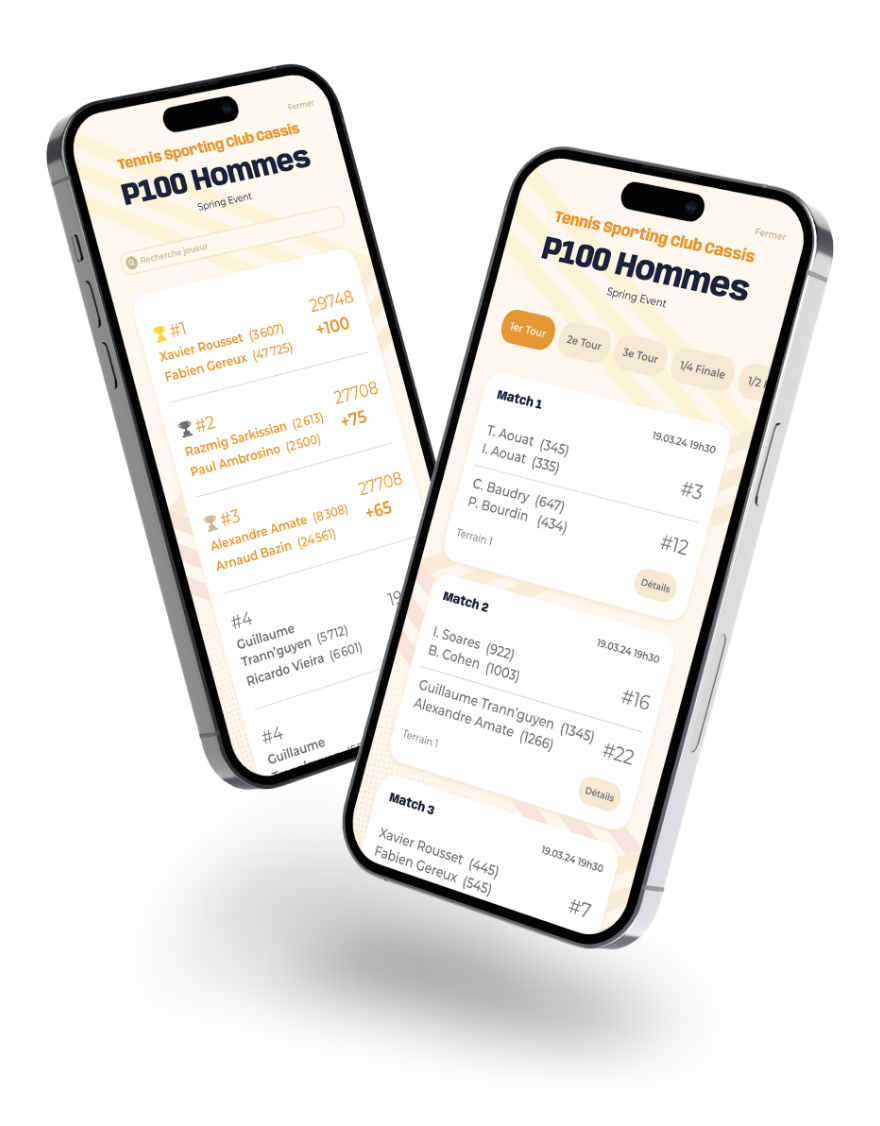 deux iphones montrant l'application